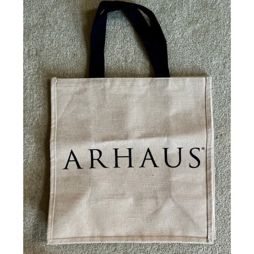 ARHAUS Large Jute Reusable Shopping Bag Beige 18x18x9
